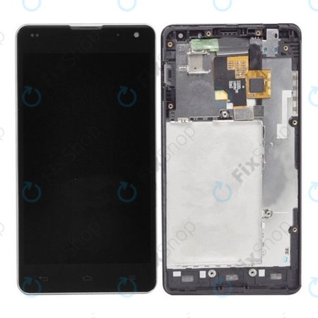 LG Optimus G E975 - Ecran LCD + Sticlă Tactilă + Ramă (Negru)