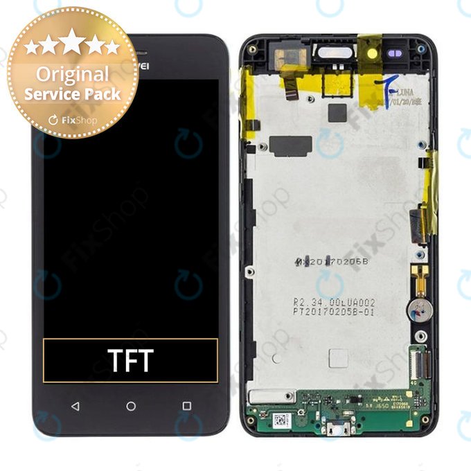 Huawei Y3 II - Ecran LCD + Sticlă Tactilă + Ramă (Obsidian Black) - 97070NBA Genuine Service Pack
