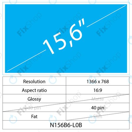 15.6 LCD Fat Lucios 40 pin HD