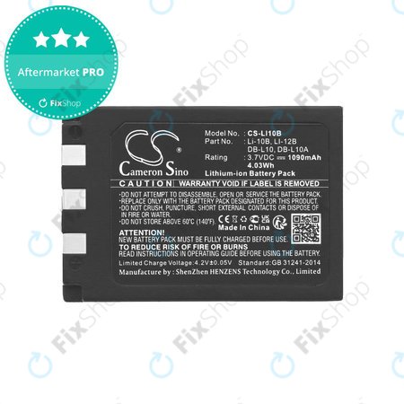 Baterie pentru Olympus C-765 Zoom, Camedia X-3, 1090mAh, Li-Ion, 3.7V, Li-10B, HQ