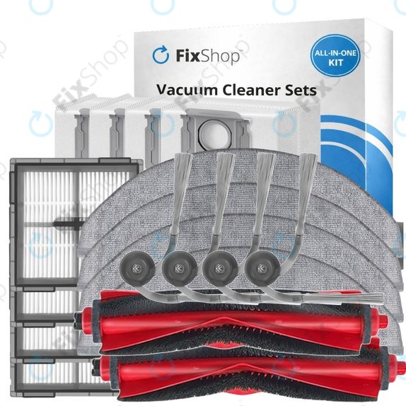 Set de piese de schimb pentru Xiaomi Roborock Q10 VF, Q10 VF+, S8 Pro, S8 Pro Plus (2x Perie principală, 4x Filter, 4x Perie laterală, 4x Mop, 4x Sac de praf)
