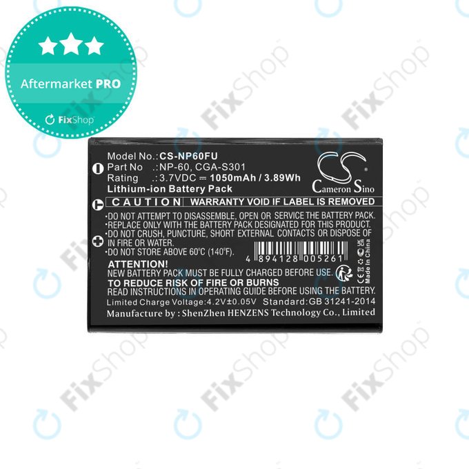 Baterie pentru Agfa, HP Photosmart, Toshiba Camileo, 1050mAh, Li-Ion, 3.7V, NP-60, COMA-BP1, HQ