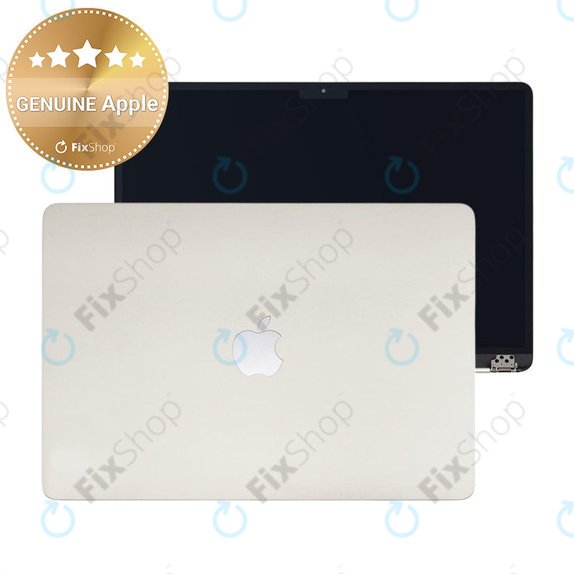 Display LCD pentru MacBook Air 15", A3114 (2024), cu sticlă frontală și capac, Starlight, 661-40261, Genuine Apple
