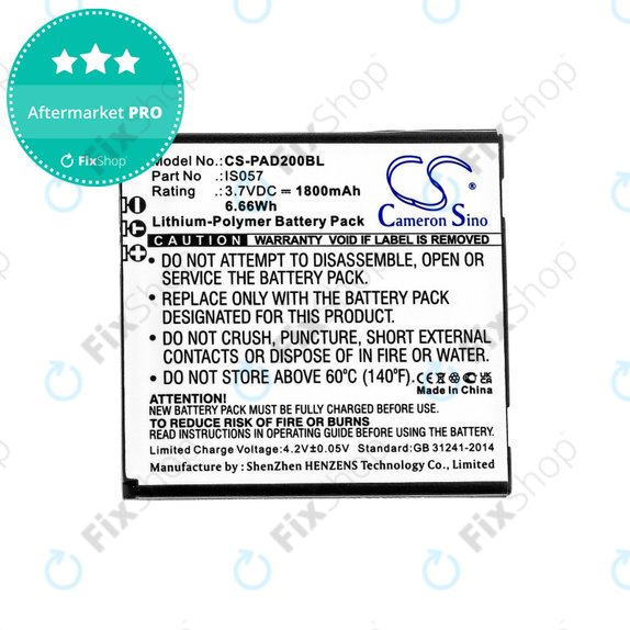 Baterie pentru Pax myPOS D200, D200T, IS275, D200, 1800mAh, Li-Pol, 3.7V, IS057, HQ