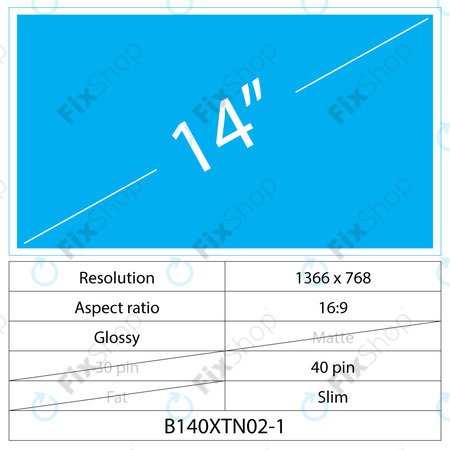 14 LCD Slim Lucios LED 40 pin