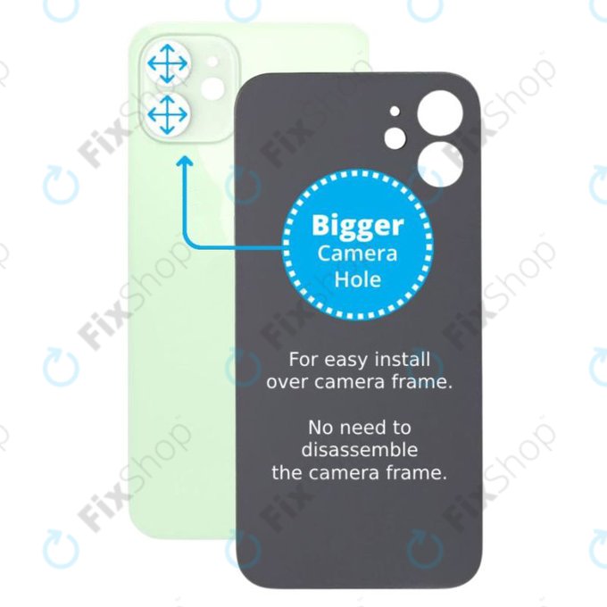 Apple iPhone 12 - Sticlă Carcasă Spate cu Orificiu Mărit pentru Cameră (Green)