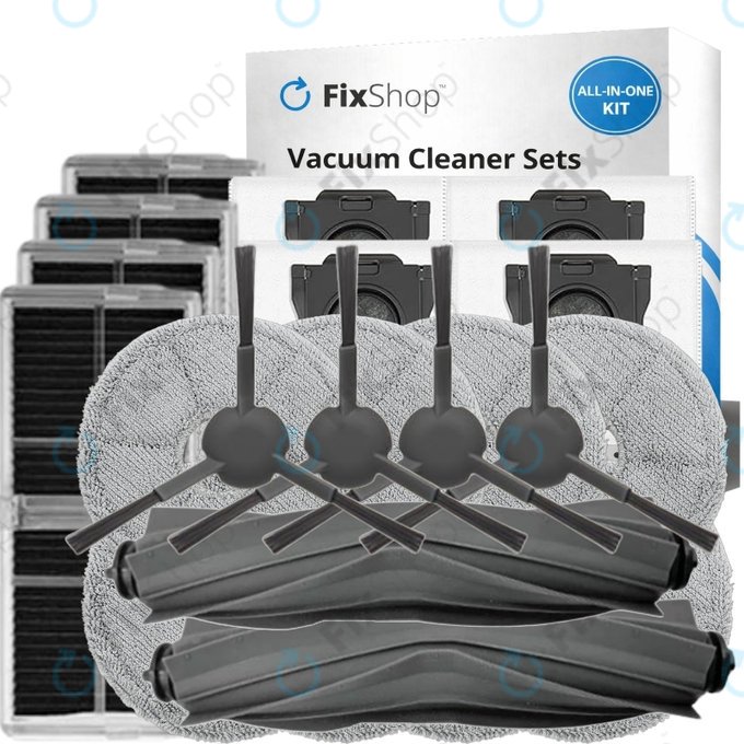 Set de piese de schimb pentru Xiaomi Dreame Mova E30 Ultra (2x Perie principală, 4x Filter, 4x Perie laterală, 8x Mop, 4x Sac de praf)