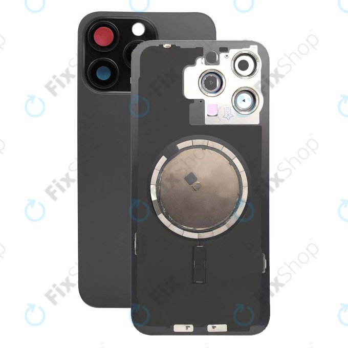 Apple iPhone 15 Pro Max - Sticlă pentru carcasa din spate cu piese mici (Black Titanium)