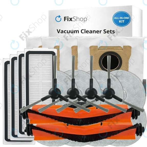 Set de piese de schimb pentru Xiaomi Robot Vacuum X20 Max, X20 Pro (2x Perie principală, 4x Filter, 4x Perie laterală, 8x Mop, 4x Sac de praf)