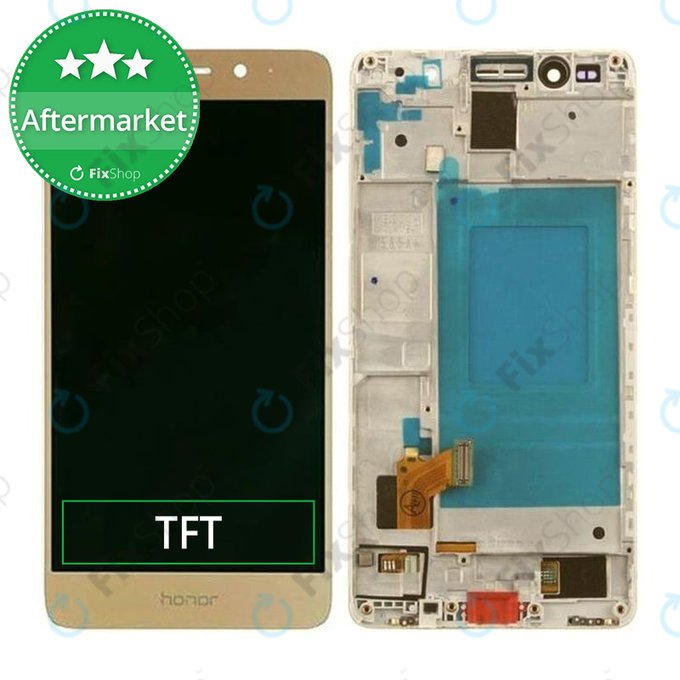 Huawei Honor 7 - Ecran LCD + Sticlă Tactilă + Ramă (Gold) TFT
