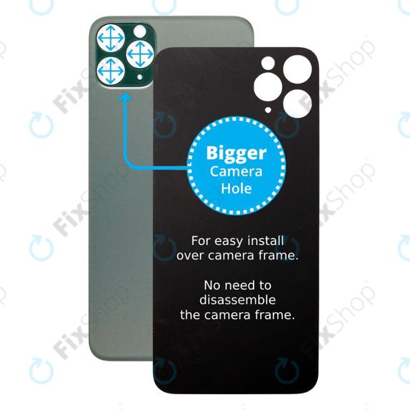 Apple iPhone 11 Pro - Sticlă Carcasă Spate cu Orificiu Mărit pentru Cameră (Green)