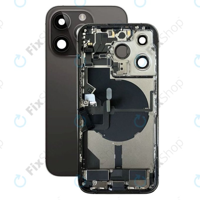 Apple iPhone 14 Pro - Carcasă Spate cu Piese Mici (Space Black)