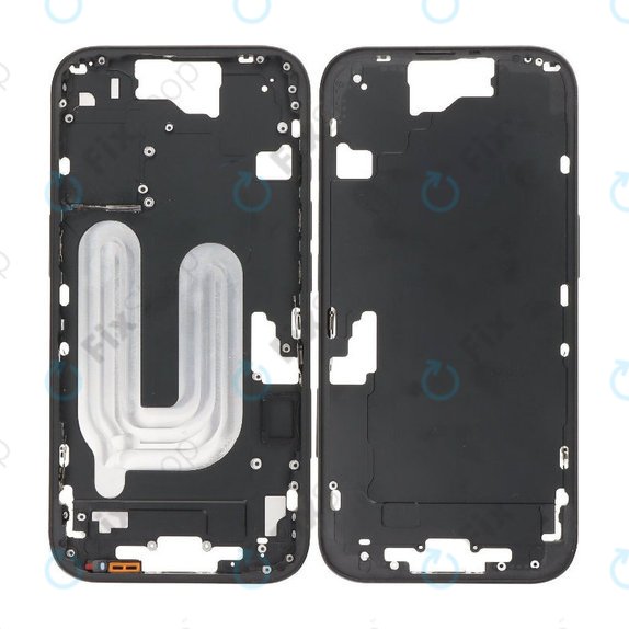 Apple iPhone 16 - Ramă mijlocie + Butoane de pornire + Volum (Black)