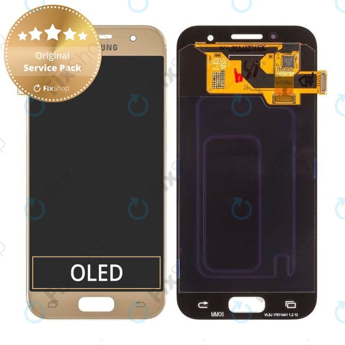 Samsung Galaxy A3 A320F (2017) - Ecran LCD + Sticlă Tactilă (Gold Sand) - GH97-19732B, GH97-19753B Genuine Service Pack