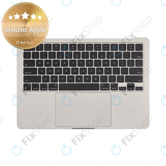 Ramă superioară tastatură pentru MacBook Air 13", A3113 (2024), cu tastatură US și baterie, Starlight, 661-40229, Genuine Apple