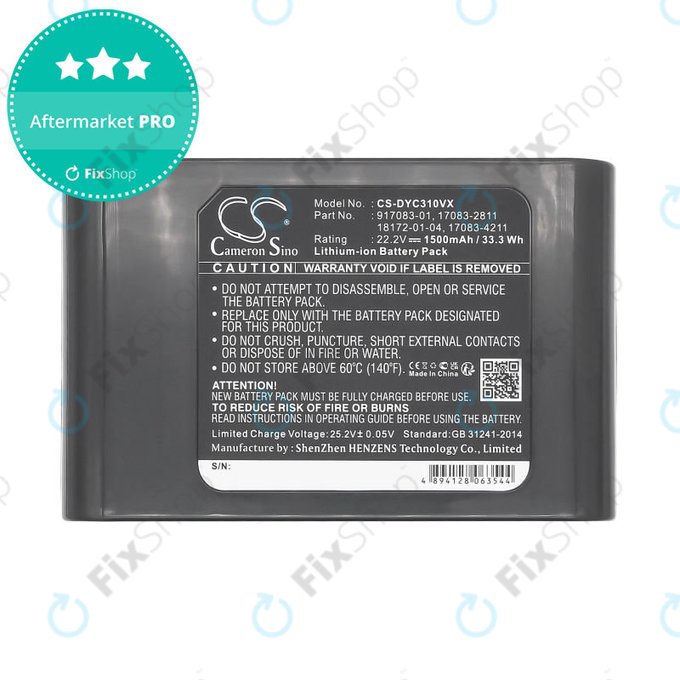 Baterie pentru Dyson DC31, DC34, DC35, DC44, 1500mAh, Li-Ion, 22.2V, 17083-2811, HQ