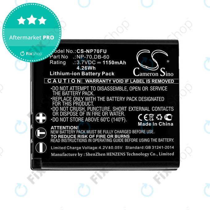 Baterie pentru Panasonic Lumix DMC-FX01, 1150mAh, Li-Ion, 3.7V, CGA-S005, HQ