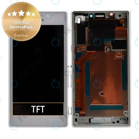 Sony Xperia M2 Aqua D2403 - Ecran LCD + Sticlă Tactilă + Ramă (White) - 78P7550001N Genuine Service Pack