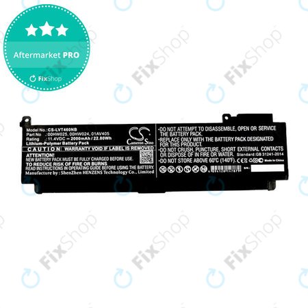 Baterie pentru Lenovo ThinkPad T460S, T470S, 2000mAh, Li-Pol, 11.4V, 00HW025, HQ