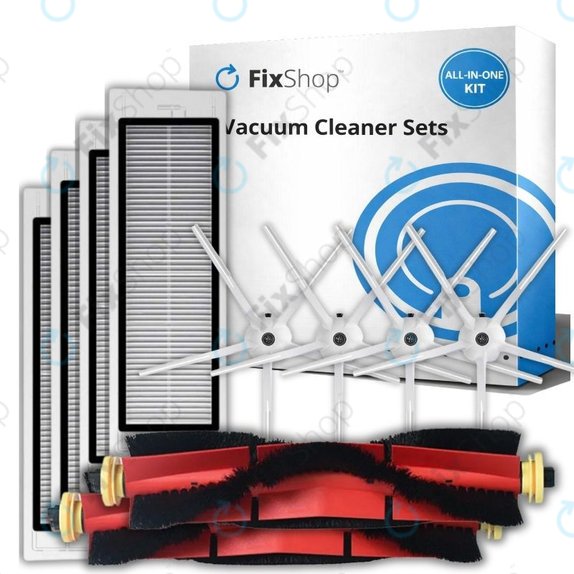 Set de piese de schimb pentru Xiaomi Roborock S5 Max, S6, S6 MaxV, S6 Pure, Xiaowa E3 (2x Perie principală, 4x Filter, 4x Perie laterală – albă)