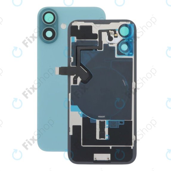 Apple iPhone 16 Plus - Sticlă pentru carcasa din spate + Sticlă cameră + Placă metalică + Magneți MagSafe (Teal)