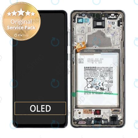 Samsung Galaxy A72 A725F, A726B - Ecran LCD + Sticlă Tactilă + Ramă + Baterie (Awesome Black) - GH82-25541A, GH82-25542A Genuine Service Pack