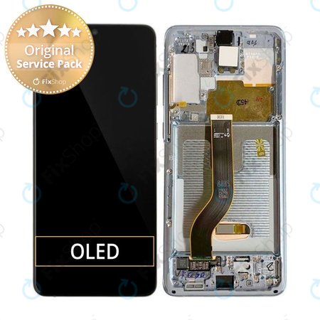 Samsung Galaxy S20 Plus G985F - Ecran LCD + Sticlă Tactilă + Ramă (Cloud White) - GH82-22134B, GH82-22145B Genuine Service Pack