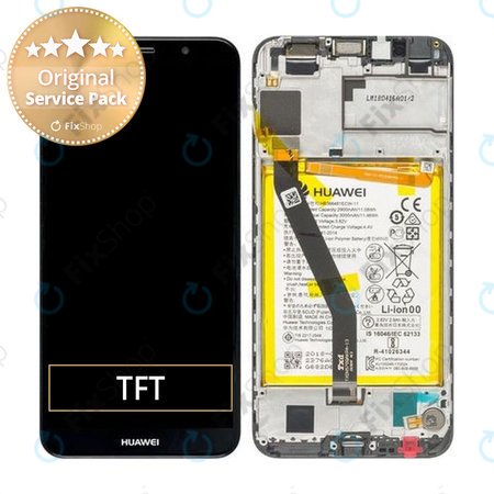 Huawei Y6 (2018), Y6 Prime (2018) - Ecran LCD + Sticlă Tactilă + Ramă + Baterie (Black) - 02351WLJ Genuine Service Pack