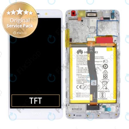 Huawei Honor 6X - Ecran LCD + Sticlă Tactilă + Ramă + Baterie (Gold, Silver) - 02351ADQ Genuine Service Pack