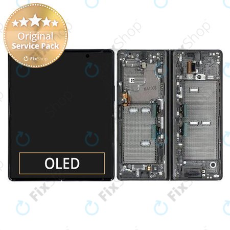 Samsung Galaxy Z Fold 2 F916B - Ecran LCD + Sticlă Tactilă + Ramă (Mystic Black) - GH82-23968A, GH82-23969A Genuine Service Pack