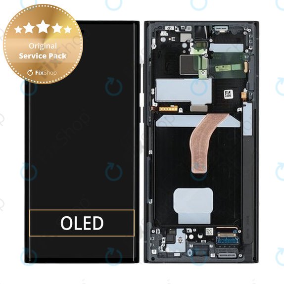 Samsung Galaxy S22 Ultra S908B - Ecran LCD + Sticlă Tactilă + Ramă (Graphite) - GH82-27488E, GH82-27489E Genuine Service Pack
