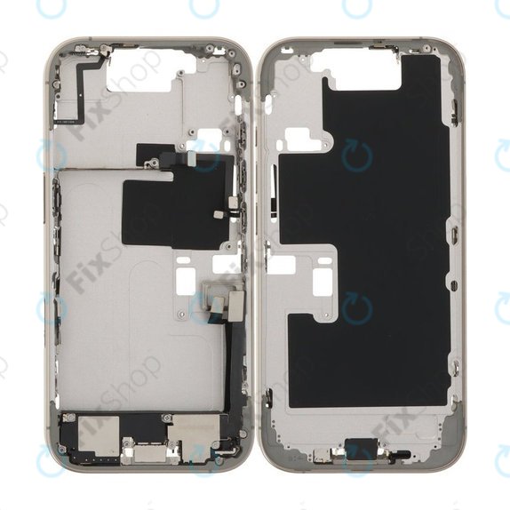 Apple iPhone 16 Pro - Cadru Mijlociu + Butoane de Pornire, Volum și Cameră (Natural Titanium)