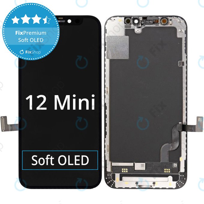 Apple iPhone 12 Mini - Ecran LCD + Sticlă Tactilă + Ramă Soft OLED FixPremium