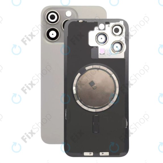 Apple iPhone 15 Pro Max - Sticlă pentru carcasa din spate cu piese mici (Natural Titanium)