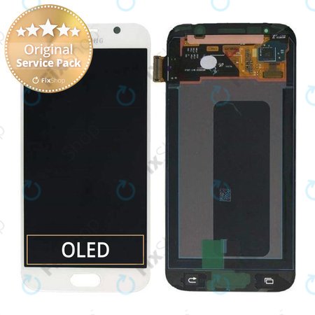 Samsung Galaxy S6 G920F - Ecran LCD + Sticlă Tactilă (White Pearl) - GH97-17260B Genuine Service Pack