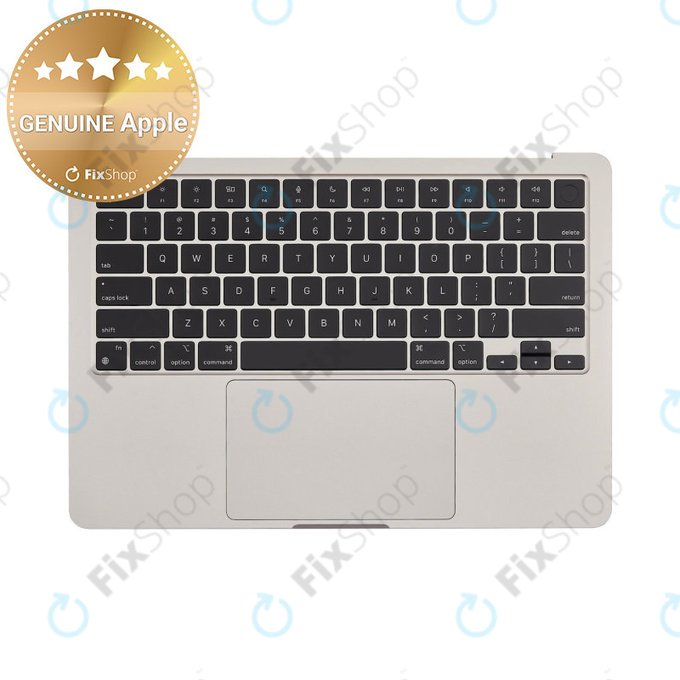Ramă superioară tastatură pentru MacBook Air 13", A3113 (2024), cu tastatură US și baterie, Starlight, 661-40229, Genuine Apple