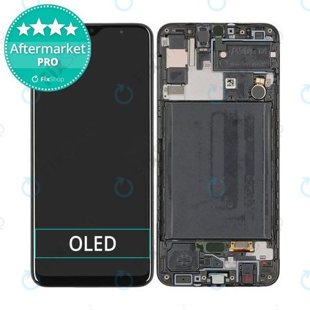 Samsung Galaxy A30s A307F - Ecran LCD + Sticlă Tactilă + Ramă (Prism Crush Black) OLED