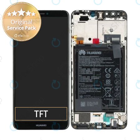 Huawei Y9 (2018) - Ecran LCD + Sticlă Tactilă + Ramă + Baterie (Black) - 02351VFR, 02351VFS Genuine Service Pack