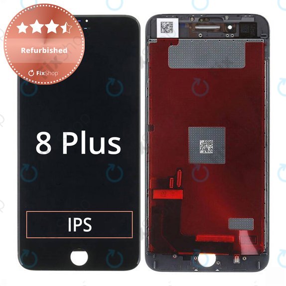Ecran pentru iPhone 8 Plus, Black, Sticlă tactilă cu ramă, Refurbished