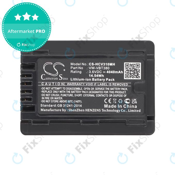 Baterie pentru Panasonic HC-550EB, 4040mAh, Li-Ion, 3.6V, VW-VBT380, HQ