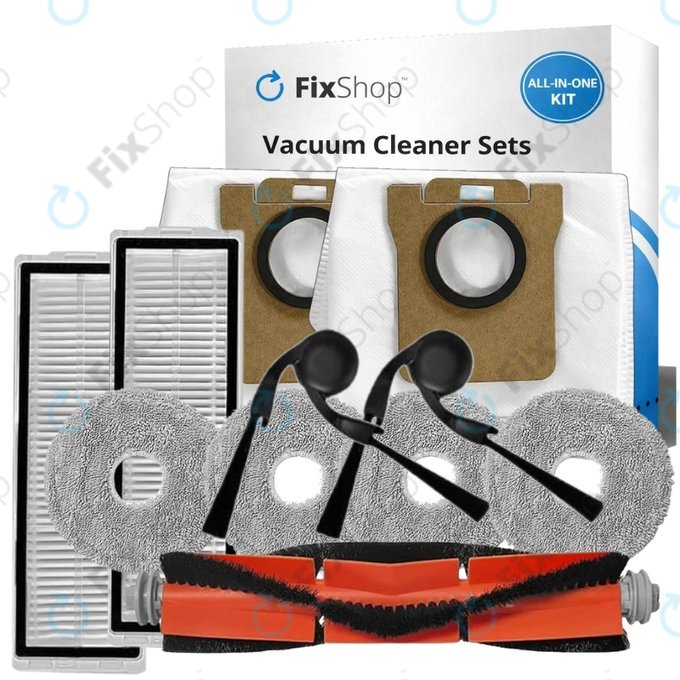 Set de piese de schimb pentru Xiaomi Robot Vacuum 5, 5 Pro (1x Perie principală, 2x Filter, 2x Perie laterală, 4x Mop, 2x Sac de praf)