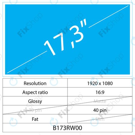 17.3 LCD Fat Lucios 40 pin Full HD