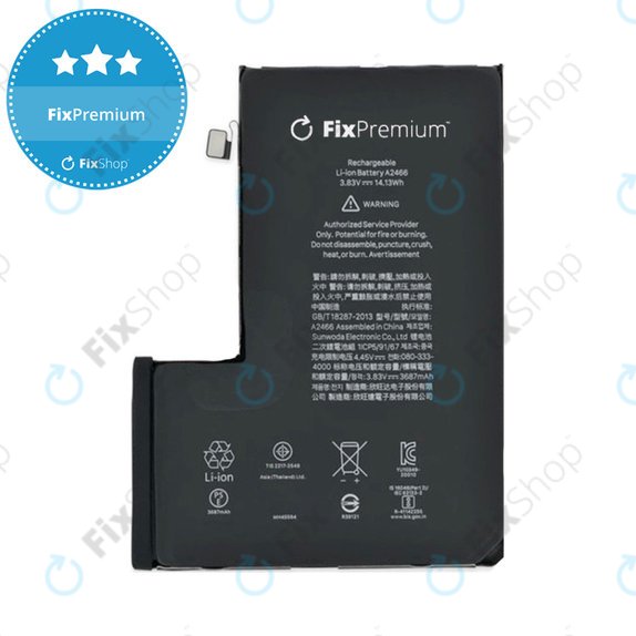 Baterie pentru iPhone 12 Pro Max, 3687mAh, A2466, FixPremium