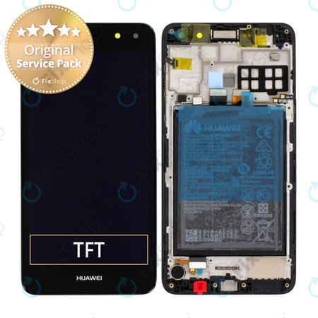 Huawei Y5 (2017) - Ecran LCD + Sticlă Tactilă + Ramă + Baterie (Black) - 02351DMD Genuine Service Pack