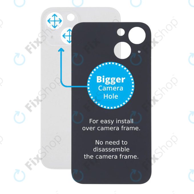 Apple iPhone 13 Mini - Sticlă Carcasă Spate cu Orificiu Mărit pentru Cameră (Starlight)