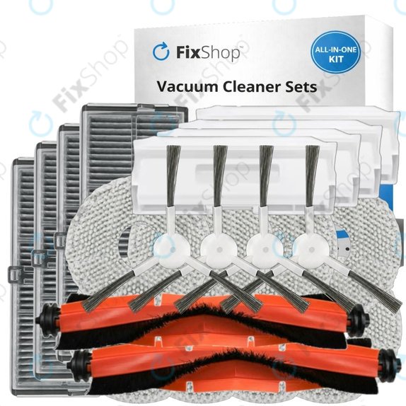 Set de piese de schimb pentru Xiaomi Robot Vacuum H40 - Complete set XL (2x Perie principală, 4x Filter, 4x Perie laterală, 8x Mop, 4x Sac de praf)