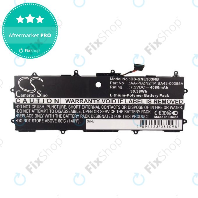 Baterie pentru Samsung Chromebook Series 3, 4080mAh, Li-Pol, 7.5V, AA-PBZN2TP, HQ