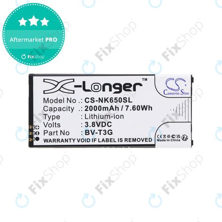 Baterie pentru Nokia Lumia 650, 2000mAh, Li-Ion, 3.8V, BV-T3G, HQ