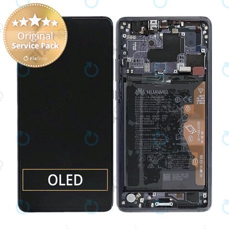 Huawei Mate 20 X - Ecran LCD + Sticlă Tactilă + Ramă + Baterie (Phantom Silver) - 02352GDA Genuine Service Pack