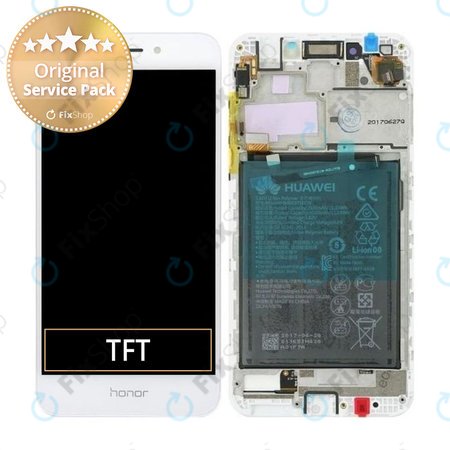 Huawei Honor 6A - Ecran LCD + Sticlă Tactilă + Ramă + Baterie (Gold, Silver) - 02351KTV Genuine Service Pack
